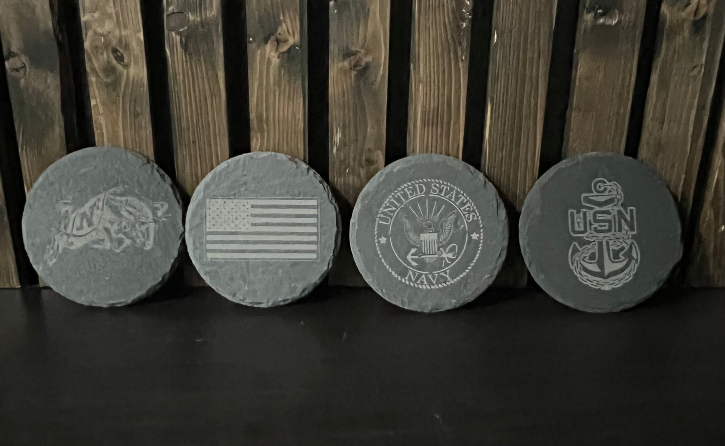 Slate Coaster Set - Round